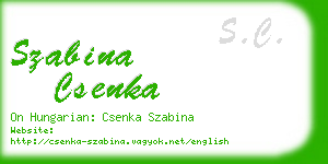 szabina csenka business card